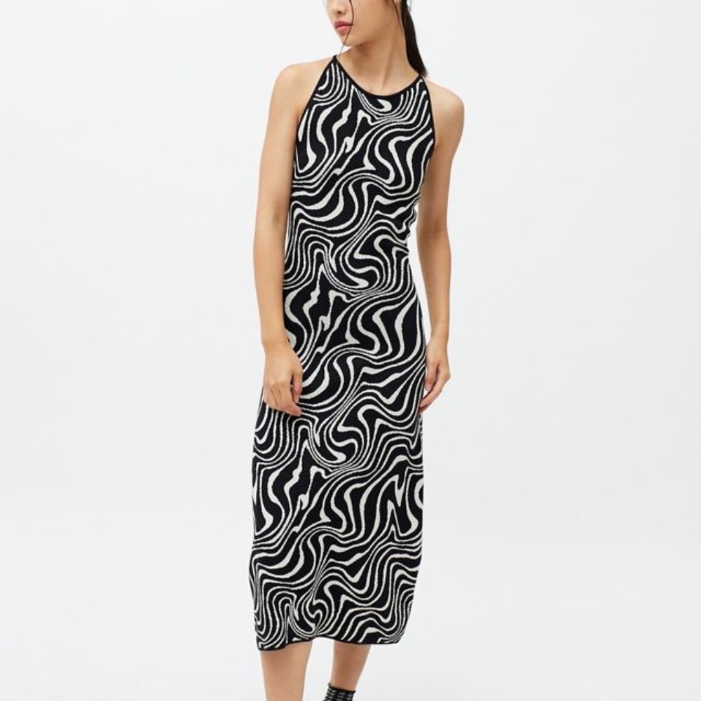 Another Girl Sweater Knit Swirl Slip Dress